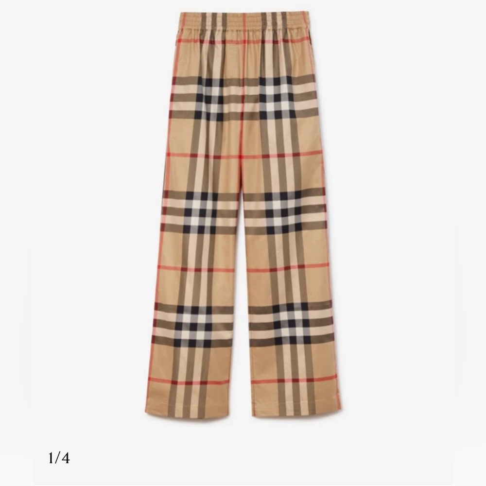 BURBERRY Check Cotton Trousers